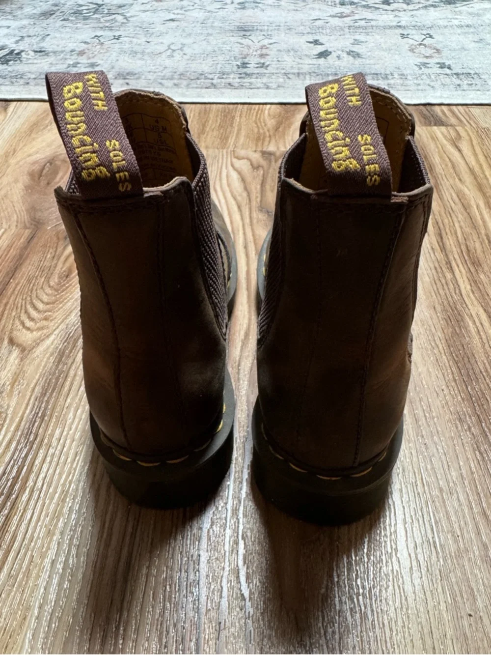 Dr. Martens Yellow Stitch Crazy Horse Leather Chelsea Boots - Picture 6 of 7